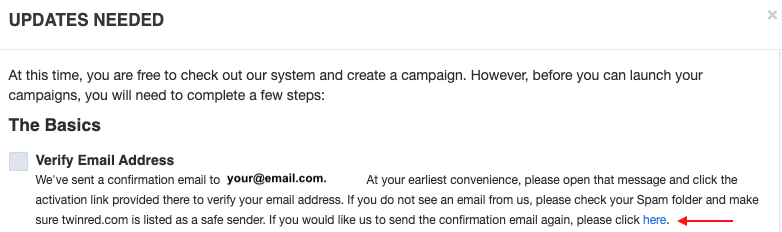 I didn’t receive a verification email, what should I do?